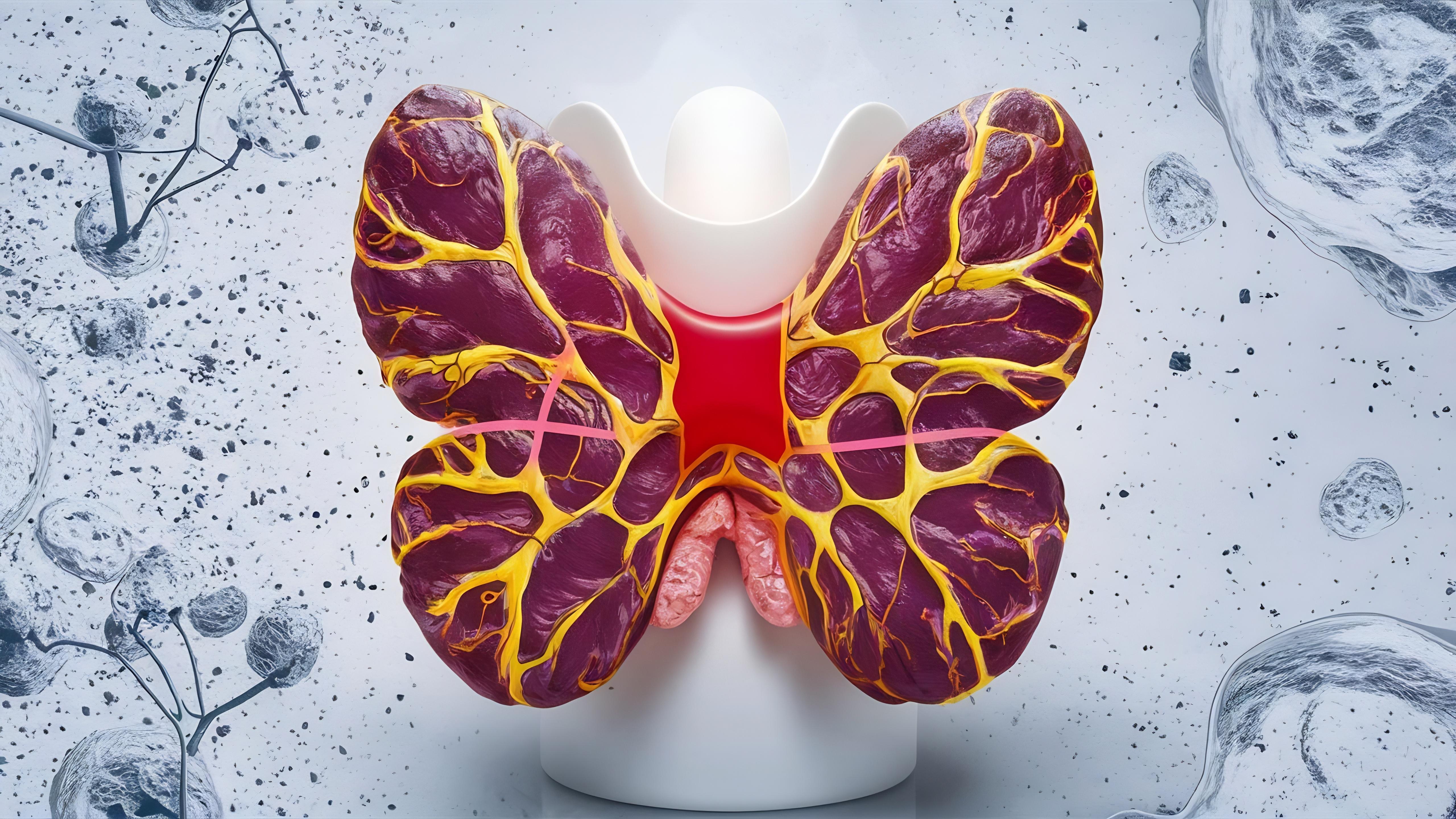 Treatment diseases thyroid concept model organ with patalogy